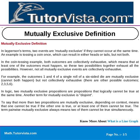 Mutually Exclusive Definition by tutorvista team - Issuu