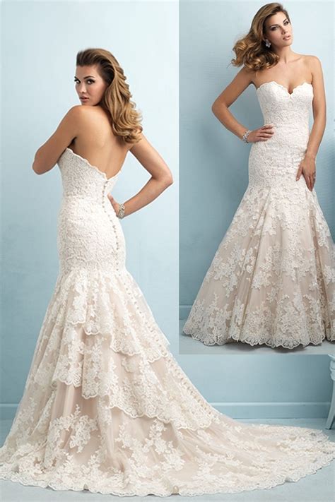 The process of making a second wedding dress / wedding party dress.i used lace fabric , satin fabric ( in skin tone hue) as base fabric , lining , and. Allure 9215 - Debra's Bridal Shop at The Avenues 9365 ...