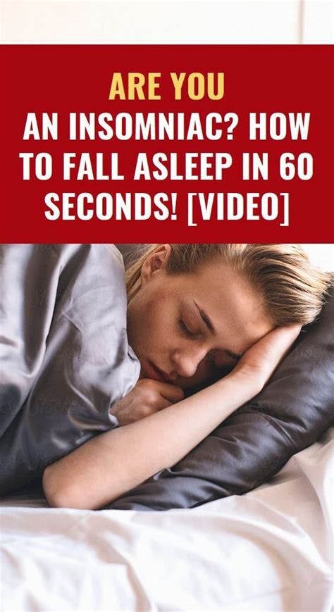 Are You An Insomniac How To Fall Asleep In 60 Seconds Video