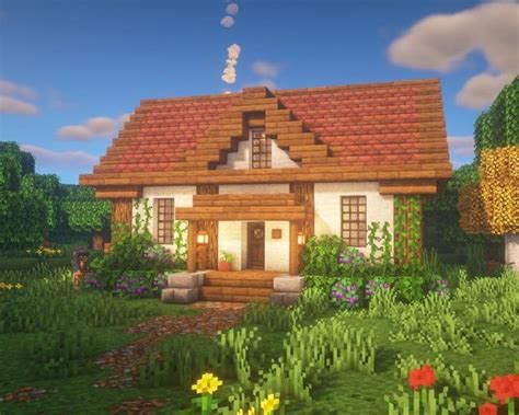 It can be challenging to design a synchronize style for several houses without looking monotonous. A cozy forest cottage 😴: Minecraftbuilds | Minecraft ...