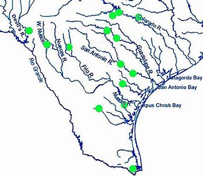 Rivers Texas Map Gulf Central Coast Road