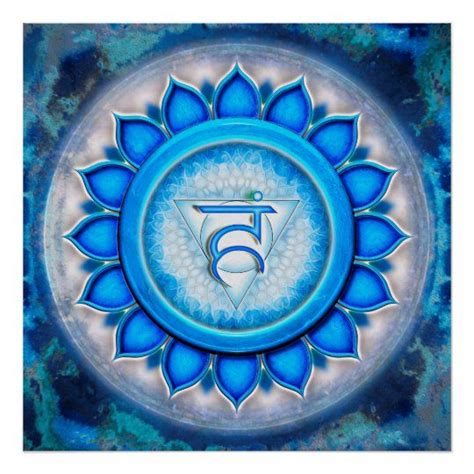 Vishuddha chakra is located in the throat region. Kehlchakra Vishuddha Chakra - Serie V Poster | Zazzle.de ...