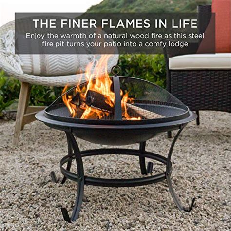 Best Choice Products 22 Inch Outdoor Patio Steel Fire Pit Bowl Bbq