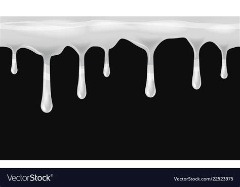 Dripping Seamless White Dripps Liquid Drop And Vector Image