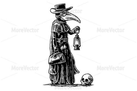 The victor handwriting font has a truly handwritten feel; Plague doctor with bird mask By MoreVector | TheHungryJPEG.com