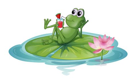 A Frog Relaxing On A Leaf 526344 Vector Art At Vecteezy