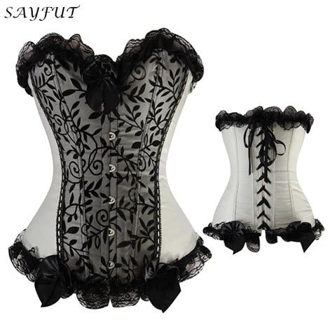 Sayfut Sexy Burlesque Lingerie Gothic Lace Steampunk Corset Waist Cincher Shaperwear Bustier