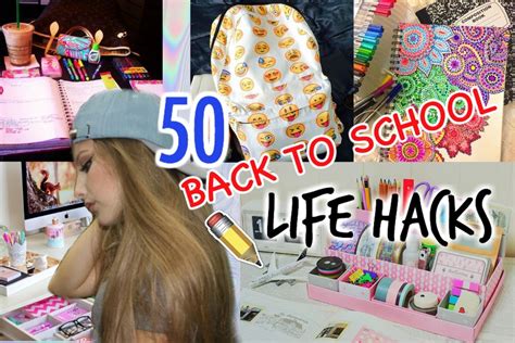 50 LIFE HACKS FOR BACK TO SCHOOL + HOW TO CHEAT - YouTube