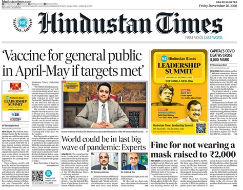 Newspaper Headlines: India Could Get Oxford Covid Vaccine By April 2021 ...