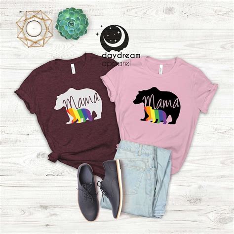Mama Bear Pride T Shirt Lgbt Shirt Pride Shirt Rainbow Etsy
