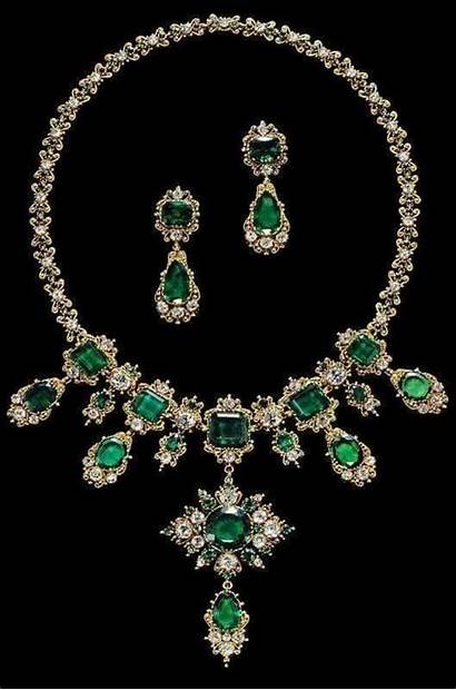 Emerald Antique Diamond Parure Necklace Jewelry Albion