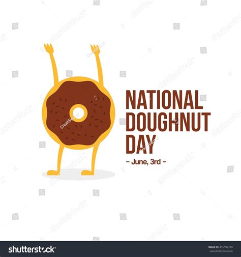 National Doughnut Day Holiday Celebration Card Stock Vector Royalty