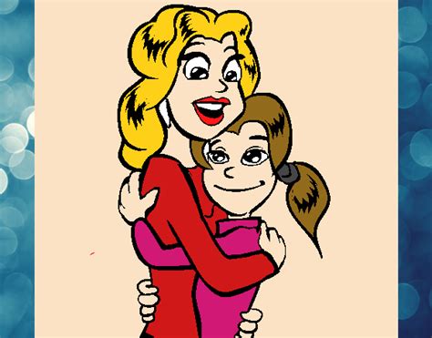 Dibujo De Madre E Hija Abrazadas Pintado Por En El Día 27