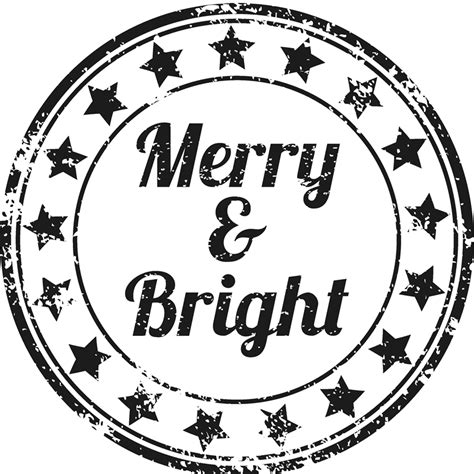 Merry And Bright Rubber Stamp Christmas Rubber Stamps Stamptopia