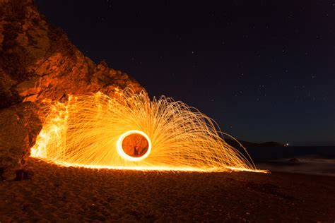 Playing With Fire Steel Wool Spinning In The Landscape