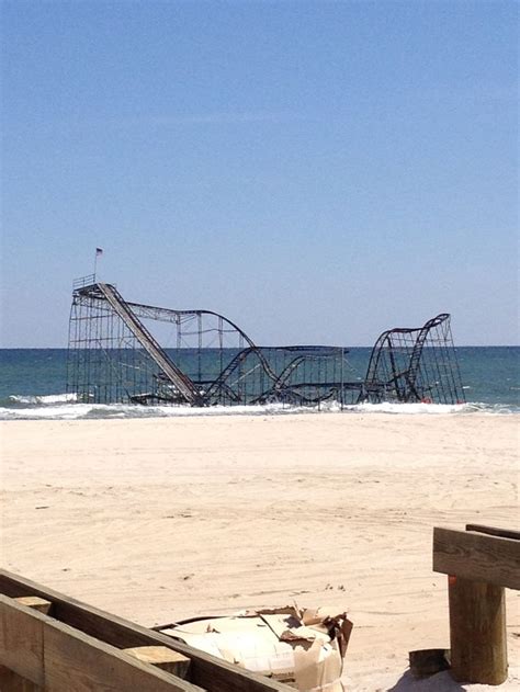 Seaside Heights Pier Roller Coaster In The Ocean After Hurricane Sandy
