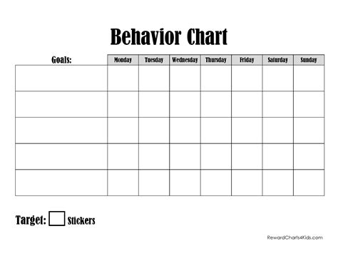 Weekly Behavior Chart Free Printable Pe