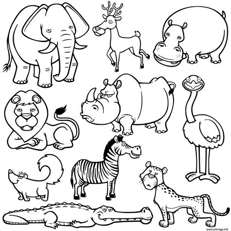 Coloriage Animaux Sauvages Dessin Animaux à imprimer