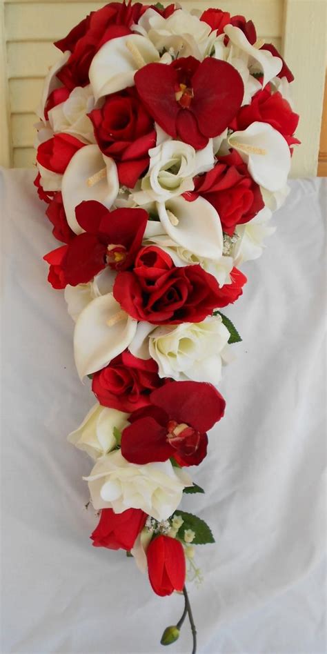 Low price lifelike artificial red magnolia home flower gifte lily magnolia silk fabric flowers artificial polyarts factory design magnolia with glitter sequin for wholesale good price. Red orchids silk cascade bouquet with ivory roses and ...