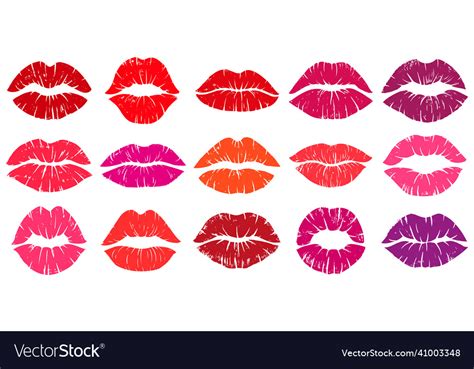 woman lips red lipstick kiss prints lip kisses vector image
