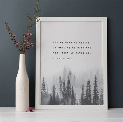 As our society dumbs down heroism, we fail to foster heroic imagination. J.R.R. Tolkien quote poster "All we have to decide is what ...
