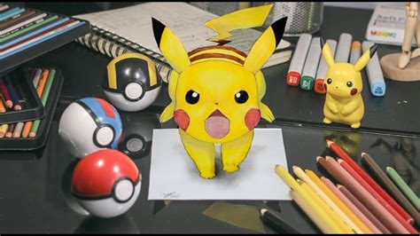 3d Drawing Pikachu Pokemon