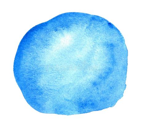 Blue Splash Watercolor Circle Backgrund Isolated On White Stock Image