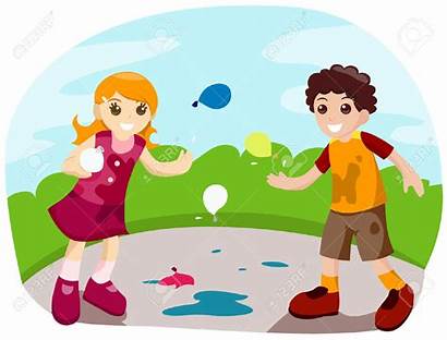 Balloon Water Clipart Bursting Fight Clipground Party