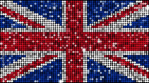 British Flag Glitter Light Background Seamless Looping With