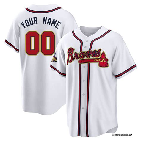 Custom Youth Atlanta Braves White 2022 Program Jersey Gold Replica