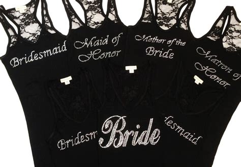 9 Bridesmaid Tank Tops Shirts Bride Lace Tank By Jwbridalshop