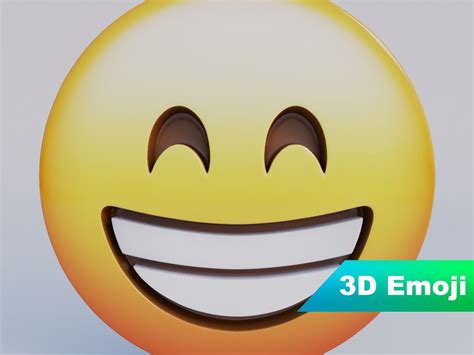 Beaming Face With Smiling Eyes 3d Emoji Vr Ar Ready