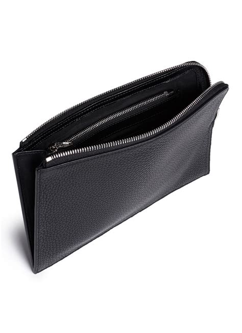 Alexander Wang Pebbled Leather Zip Pouch In Black For Men Lyst