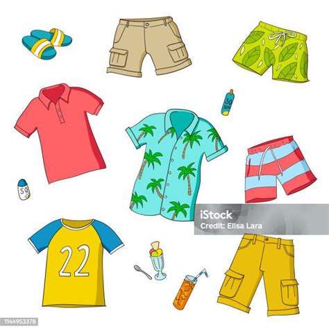 Summer Men And Boys Clothes Stock Illustration Download Image Now