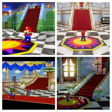 Inside Peachs Castle ~ Mario 64 Odyssey Pm 64 And Pm Origami King Mario
