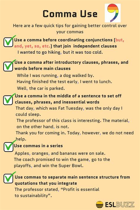 Comma Rules 8 Rules For Using Commas Correctly Eslbuzz Learning