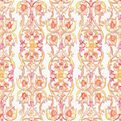 Orange Floral Patterned Background Design Free Image By
