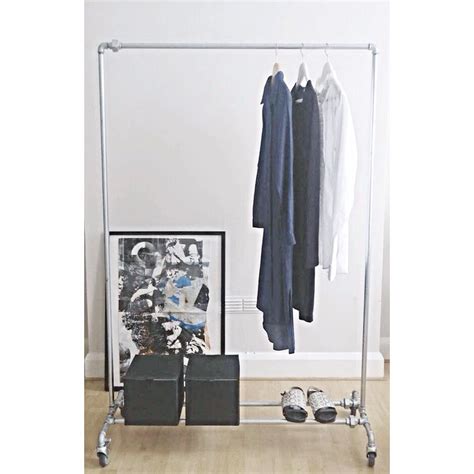 Galvanized pipe clothes rack add more value to your closet by making it organized and enable you to access everything with ease. Roll | Clothes rail, Wardrobe rack, Industrial bedroom
