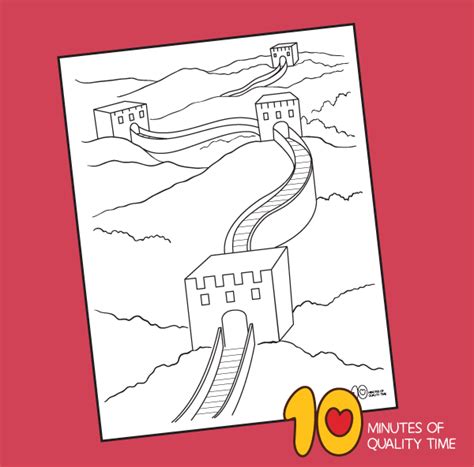 Great Wall of China Coloring Page – 10 Minutes of Quality Time