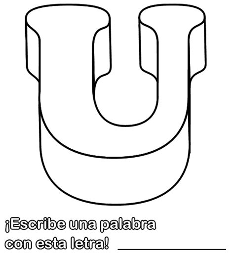 Colorear dibujo de Letra U Dibujos infantiles gratis VivaJuegos