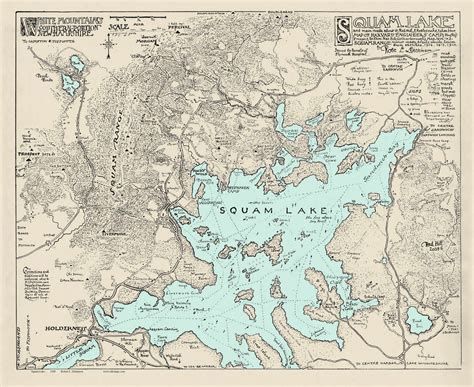 Two New Maps Of New Hampshire Lakes Lake Sunapee 1915 And Squam Lake