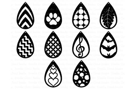 Download Teardrop Earrings SVG, Pendant svg, Earring template cut ...