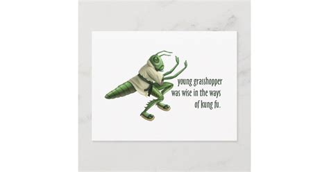 Funny Kung Fu Grasshopper Postcard Zazzle