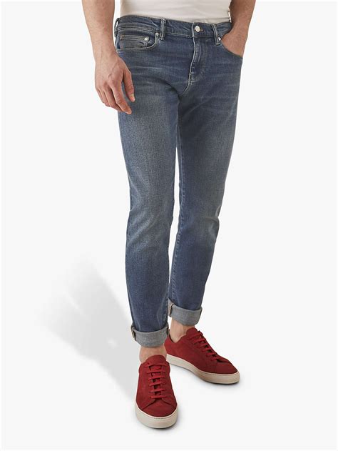 Mens Tapered Slim Fit Jeans Washed Indigo Aa Sourcing Ltd