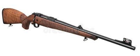 Modern Bolt Action Carbine With A Wooden Stock Weapons For Sports