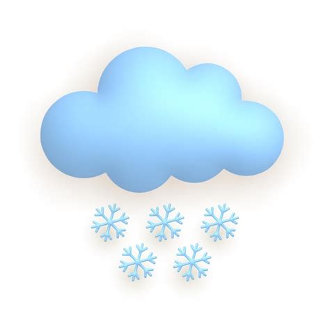 Premium Vector Cloud Snow Snowflake Cute Weather Realistic Icon 3d