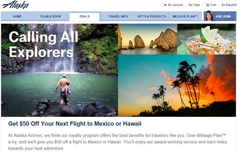 Please view our advertising policy page for more information. California residents join Alaska Mileage Plan by July 24 for $50 credit for Hawaii or Mexico ...