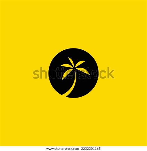 Minimalist Palm Tree Logo Vector Illustration Stock Vector Royalty
