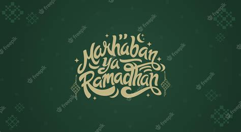 Premium Vector Marhaban Ya Ramadhan Greeting With Custom Typography