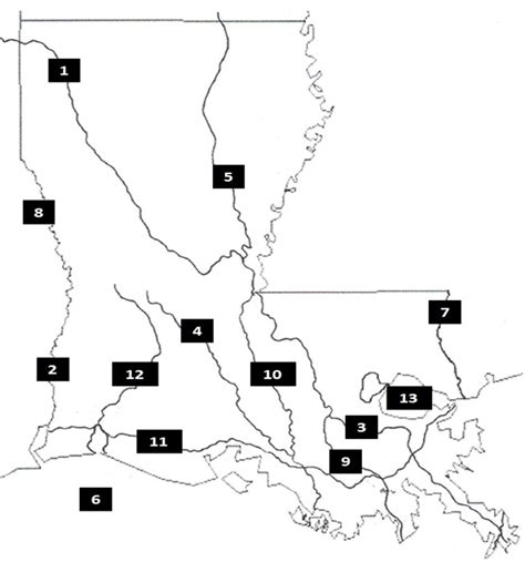 Louisianas Waterways Map Diagram Quizlet